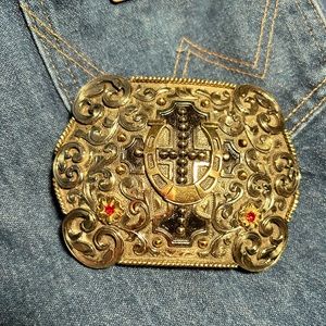 Usher Brand Brass Belt Buckle